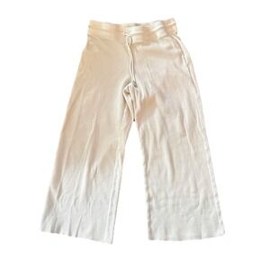 MATE the Label Wide Leg Thermal Pants Women's Small Ivory Cream Organic Cotton